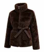 Vannucci Jacket, fuske pels, vendbar jakke, brun