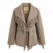 Detail Ladie's Wool Coat, jakke i ullblanding, beige