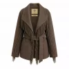 Detail Ladie's Wool Coat, jakke i ullblanding, brun