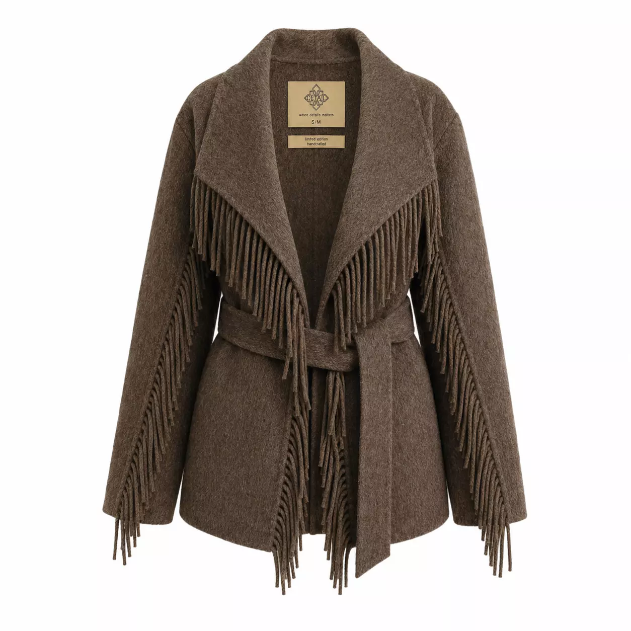 Detail Ladie's Wool Coat, jakke i ullblanding, brun