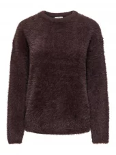 JDY Prime Jayla l/s Pullover, mørk  brun