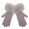 Intex Skandia Hansker med fuske pels, beige