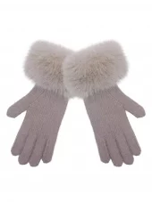 Intex Skandia Hansker med fuske pels, beige