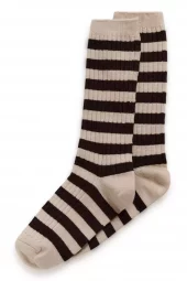 Part Two Dorin Socks, ullsokker, brun stripete