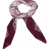 Intex Skandia Skjerf ull paisley 85x85 cm, burgunder
