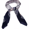Intex Skandia Skjerf ull paisley 85x85cm, marineblå