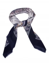 Intex Skandia Skjerf ull paisley 85x85cm, marineblå