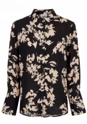 Isay Ane Shirt, sort med beige mønster