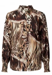 Isay Ane Smock Shirt, brun mønster