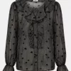 Isay Vibse Flounce Shirt, brun prikket