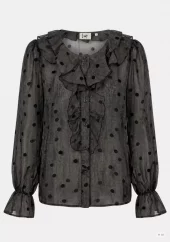 Isay Vibse Flounce Shirt, brun prikket