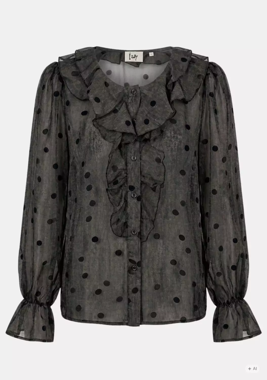 Isay Vibse Flounce Shirt, brun prikket