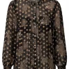 Isay Otella Smock Shirt, sort mønstret