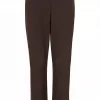 Isay Firenze Straight Pant, mørk brun