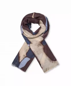 Masai MaAyla Scarf, mønstret skjerf, brun/blå