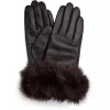 Depeche GLoves with fur, mørk brun