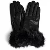Depeche Gloves with fur, sort