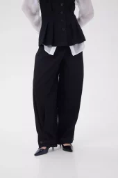 My Essentail Wardrobe Evelina Barrel Pants, sort