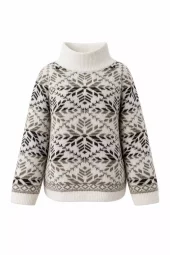 Vannucci Sweater, offwhite brun mønstret