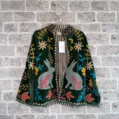 Cabana Living Vibèlle, jakke med broderi, grønn