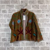 Cabana Living Vibélle Loom, jakke med broderi, gyllenbrun