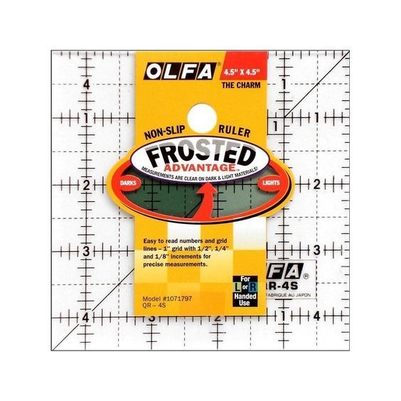 OLFA Quilt linjal 4,5x4,5 inch - Frosted Advantage