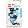 Prym Love – Non-sew Color Snaps – Blå/hvit/lysblå - 12,4 mm