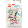 Prym Love – Non-sew Color Snaps – Lys rosa/hvit/lysblå - 12,4 mm