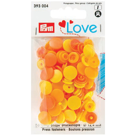Prym Kjærlighet Farge trykk. fort. plast 12,4 mm gul