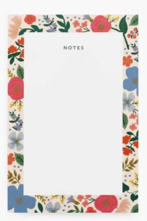 RIFLE PAPER CO - Blank  Notepad Wild Roses