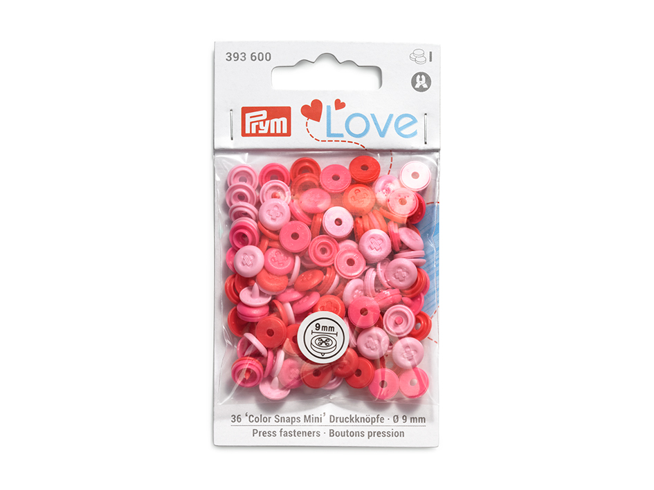 Prym Love – Color Snaps Mini 9mm 36stk – Lys rosa