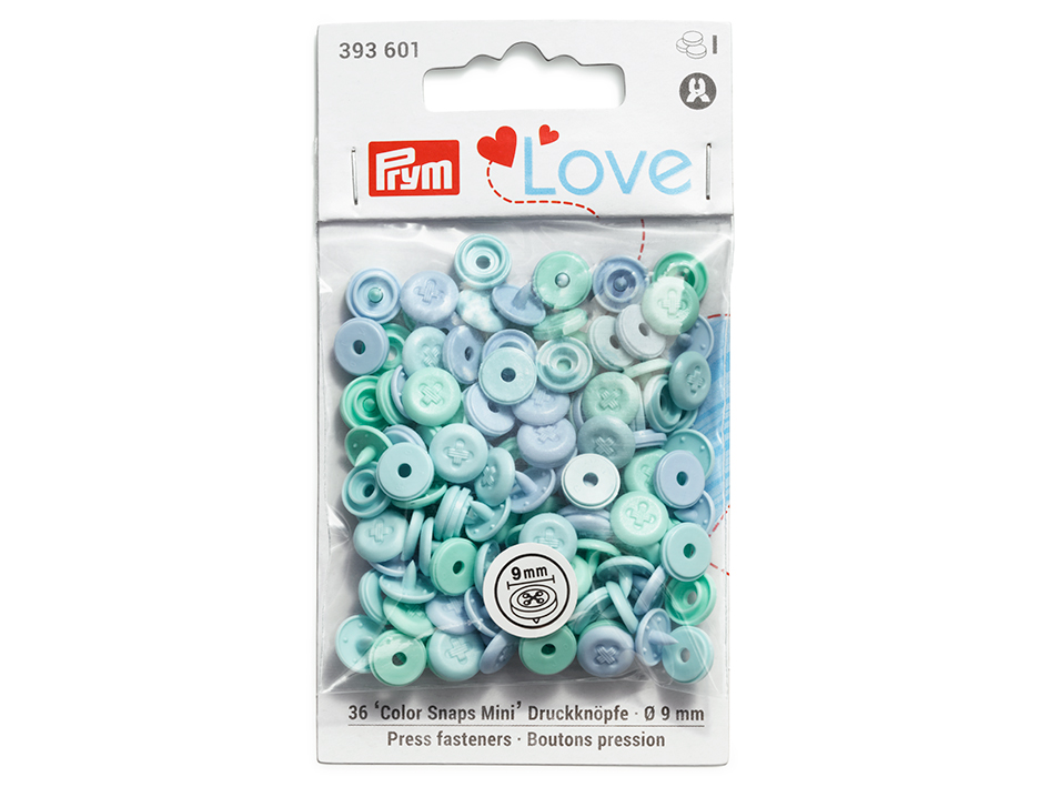 Prym Love – Color Snaps Mini 9mm 36stk – Lys blå
