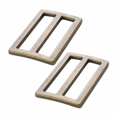 Two-1.5" Widemouth Sliders Antique Brass, by Annie