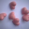 Barneknapp - 14 mm - Hjerte, rosa