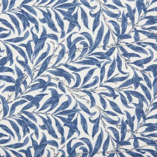 Ramas - Blått bladmønster på offwhite bakgrunn
