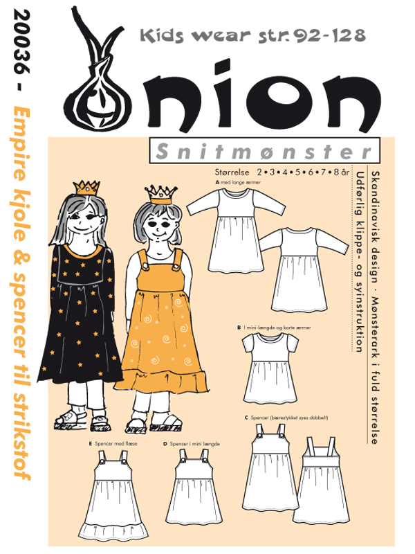ONION KIDS 20036 Empire kjole & spencer til strikkestoff