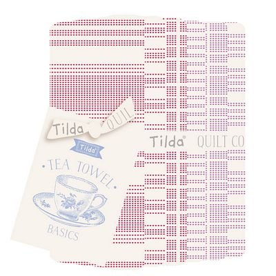 Tea Towel Basics Fat Quarter Bundle - Red/Plum, 6 pcs
