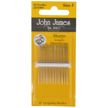 John James - Sharps Longues size 5 - 20 needles