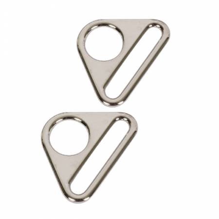 Two-1.5" Flat Triangle Rings Nickel, by Annie