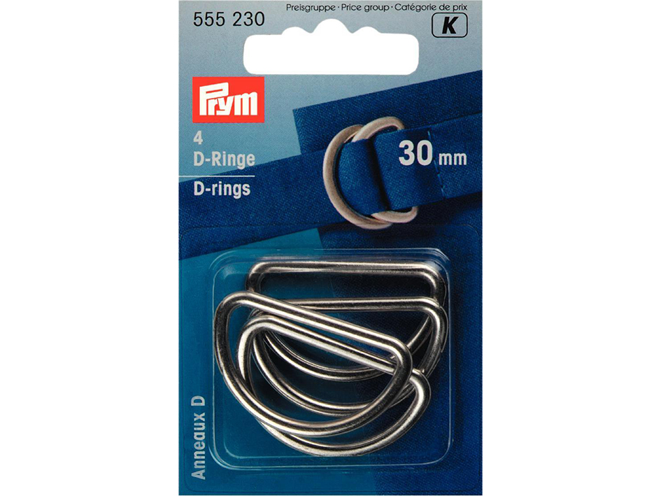 Prym D-ring 30mm 4stk – Sølv