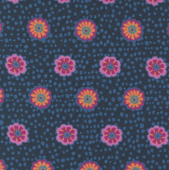 Moda Fabrics - Paisley Rose Navy abstract floral M11883 15