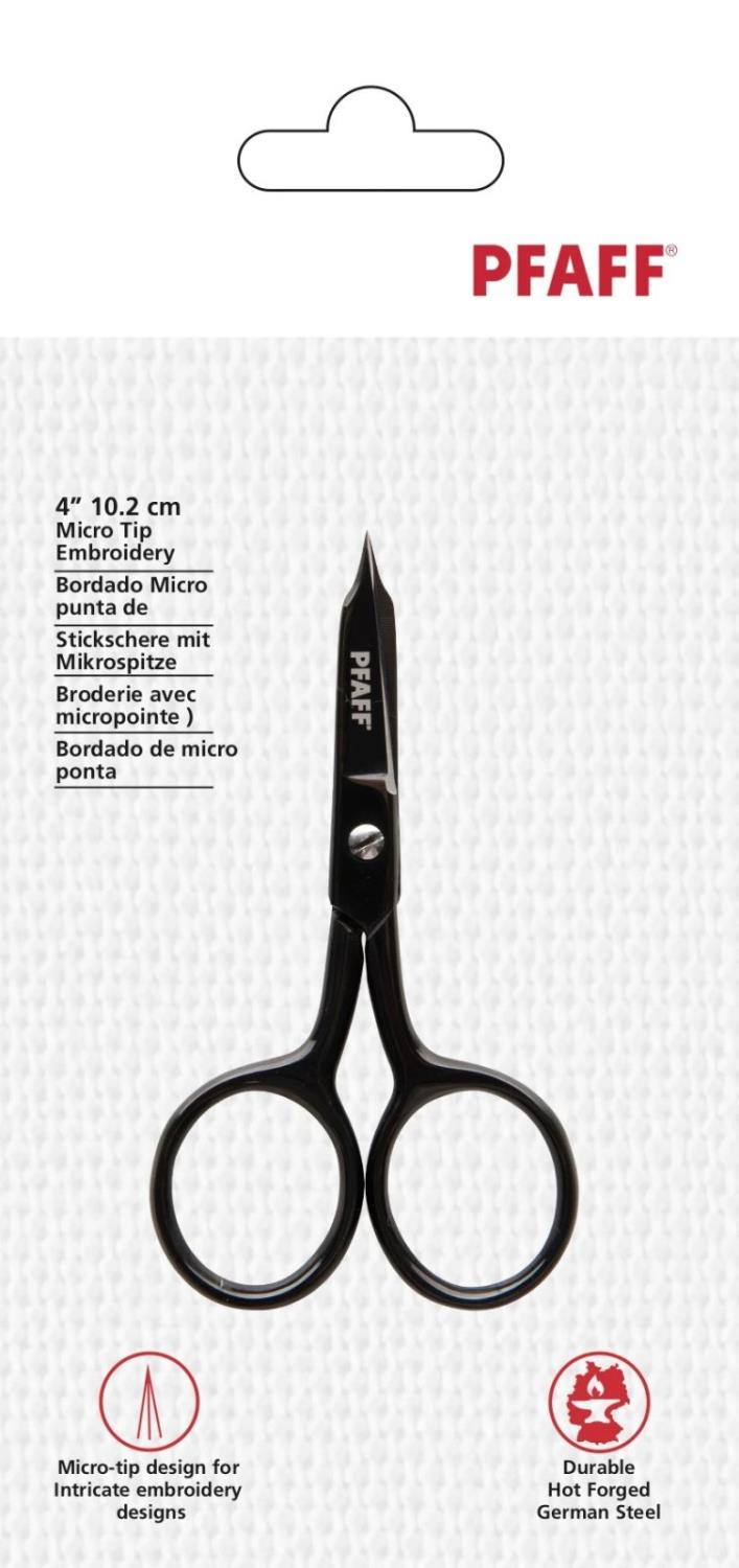 Pfaff Curved Micro Tip Embroidery Scissors 4"