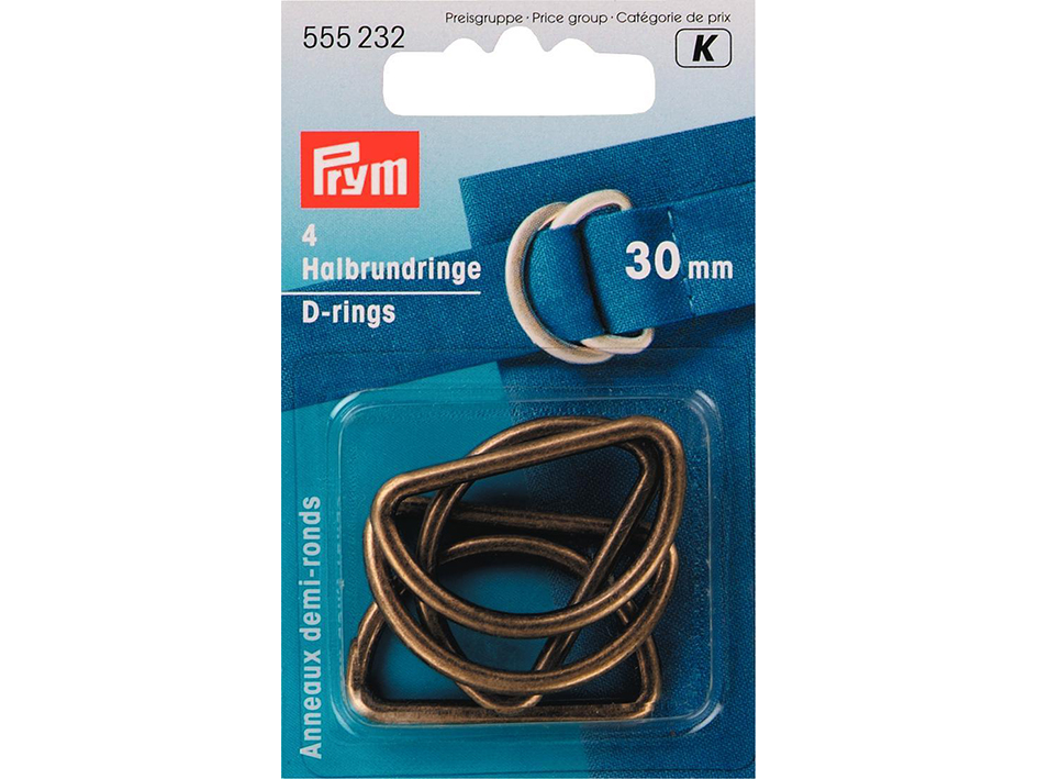 Prym D-ring 30mm 4stk – Messing