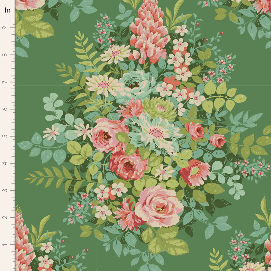 TILDA Chic Escape Collection 100442 – Whimsyflower Green