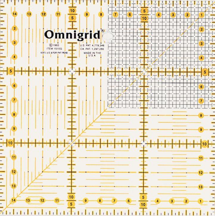 Prym 611306 - Quilt Linjal 15x15 cm OMNIGRID