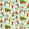 SNOWY PLAYGROUND Michael Miller Vintage CHRISTMAS Holiday fabric in Blue