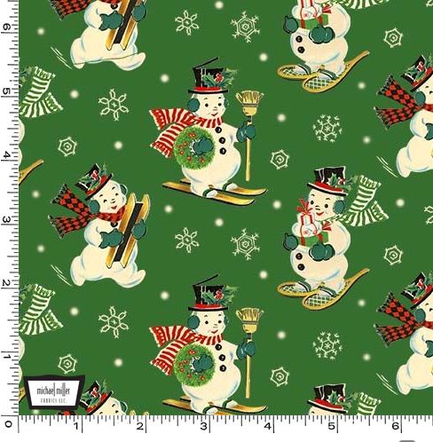 Jolly snowman, Vintage Christmas, Michael Miller Fabrics