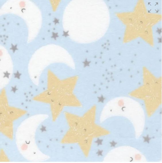 D Is For Dream Flannel Star And Moon Blue Moda Fabrics 25123 14F