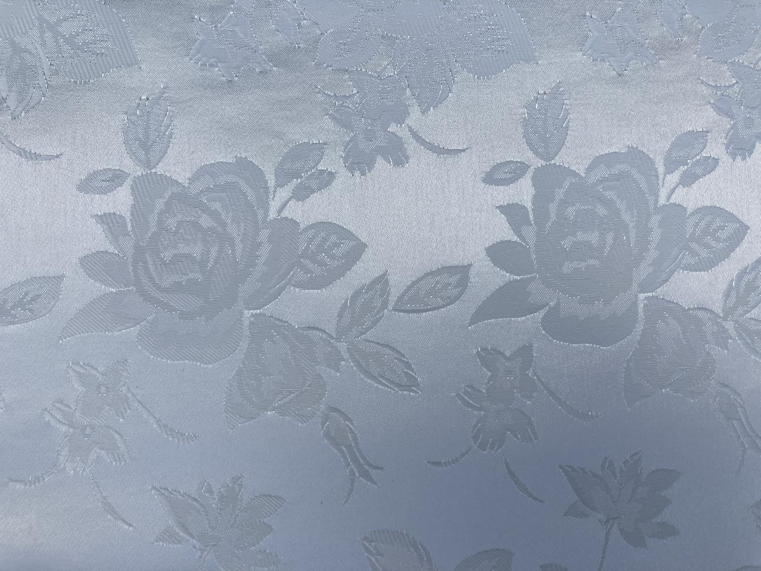 Polyester damask - Offwhite m/rosemønster