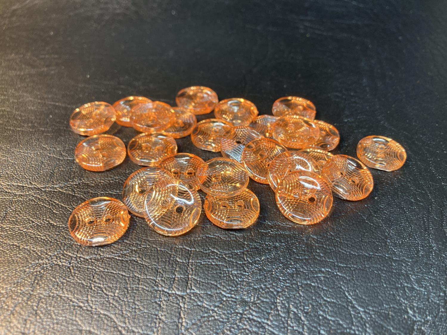 Knapp Plast – Orange gjennomsiktig – 15 mm